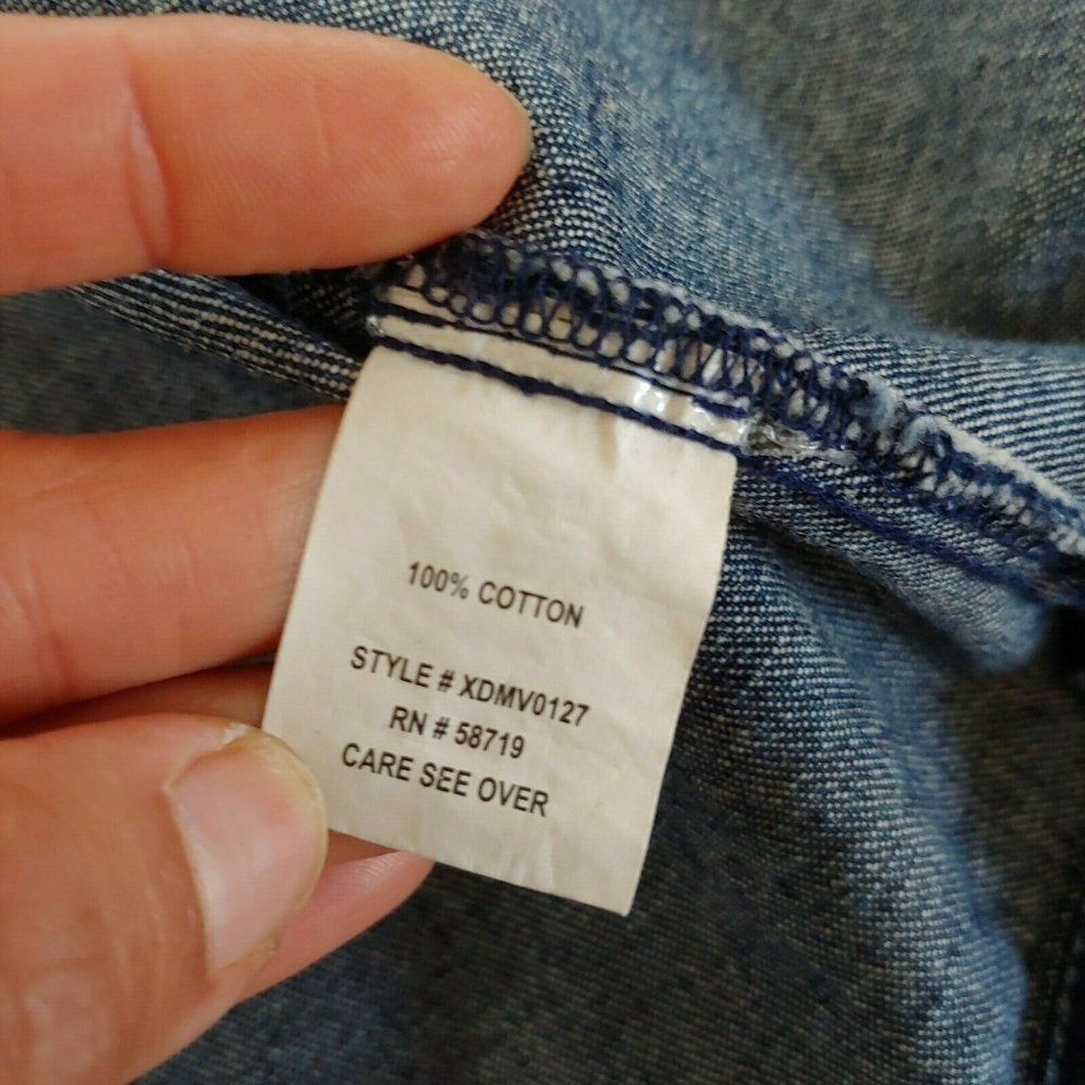 ❤️ SOLD ❤️NY Collection Blue Denim Jean Vest Raw Edge Button - Picture 6 of 6